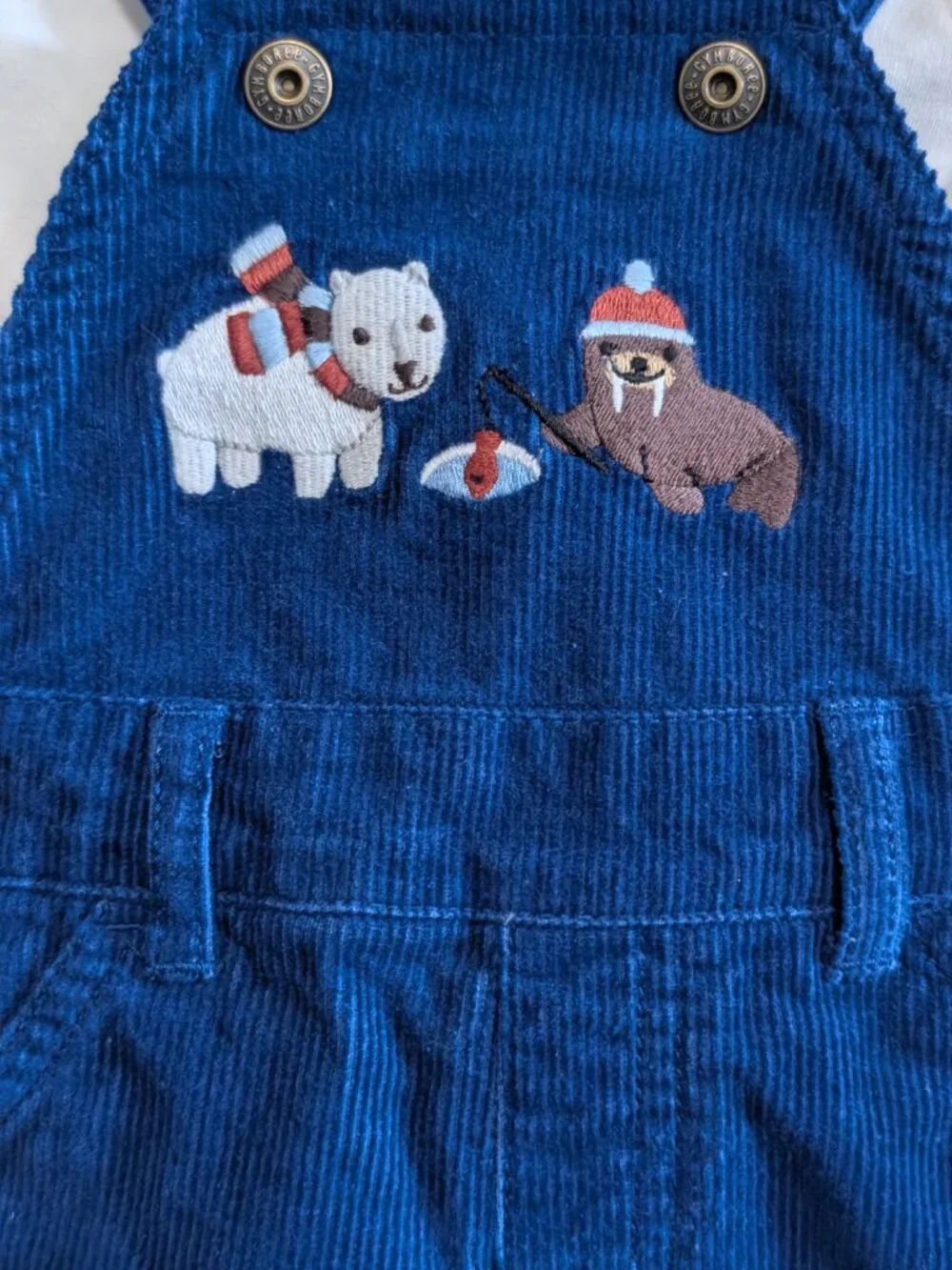 Gymboree 0-3M Arctic Animals Corduroy Overall Set